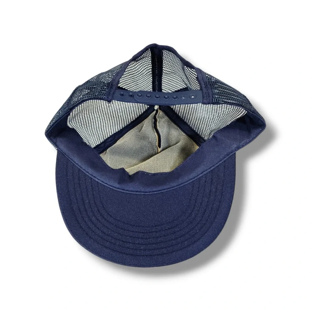 Vintage Trane Mesh Foam Snapback Trucker Hat Cap Blue USA‎ Made